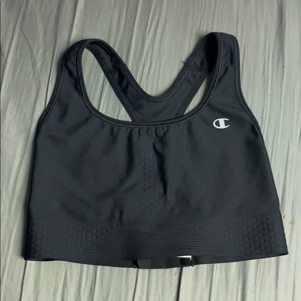 Black cross back sports bra